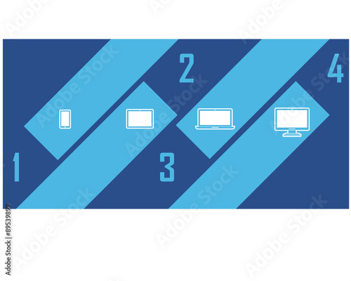 Gadget Device Infographic Design Clipart Attractive Diagonal