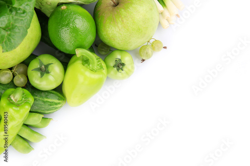 Wallpaper Mural Fresh green food isolated on white Torontodigital.ca