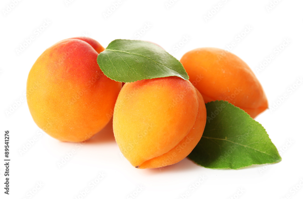 Ripe apricots isolated on white Ripe apricots isolated on white