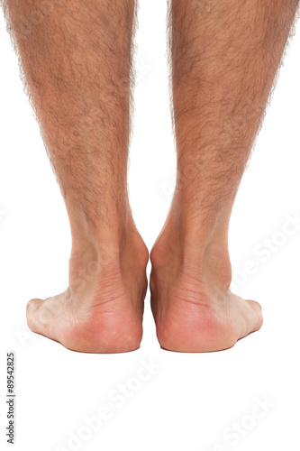 Close up of a man's feet from behind