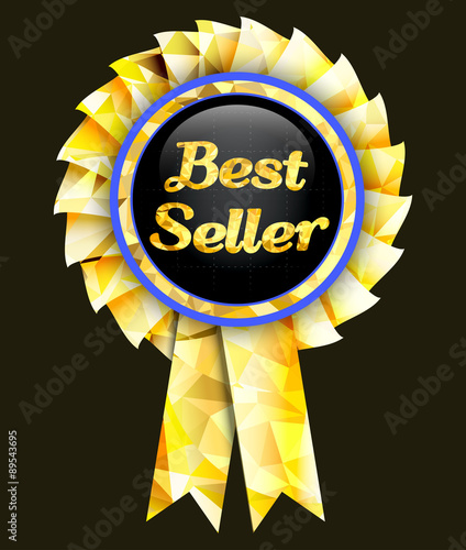 Golden badge with the inscription best seller