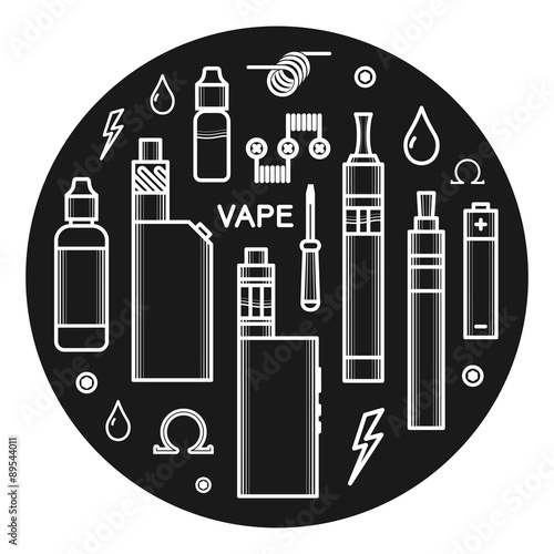 Vector icons of vape