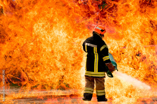 Firefighters training