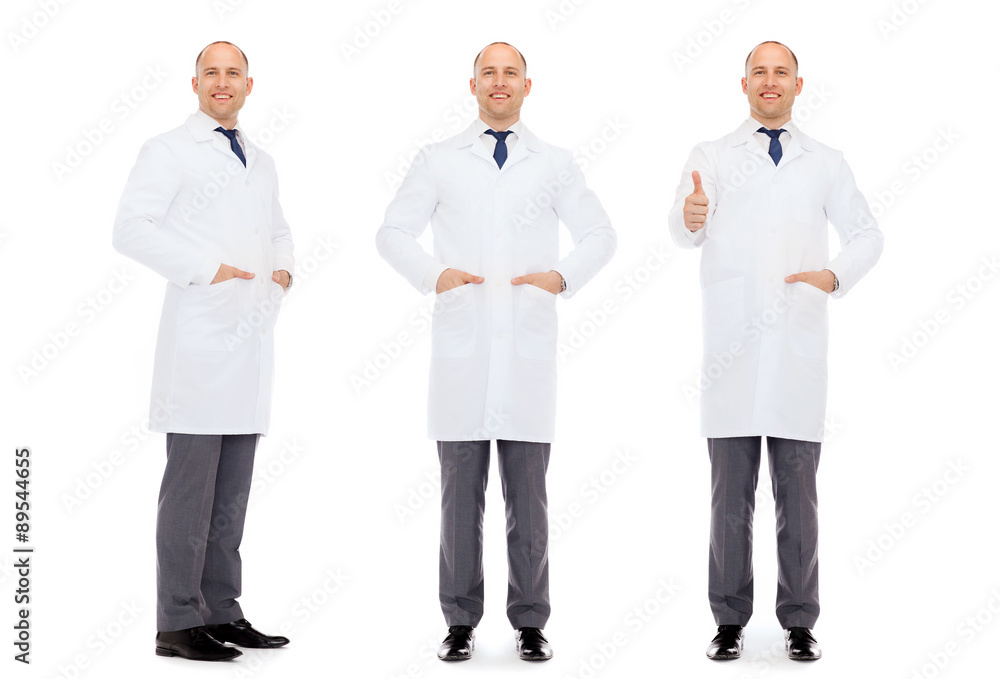happy doctors with stethoscope showing thumbs up happy doctors with stethoscope showing thumbs up