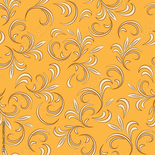 Abstract floral seamless pattern with thin leaves 3