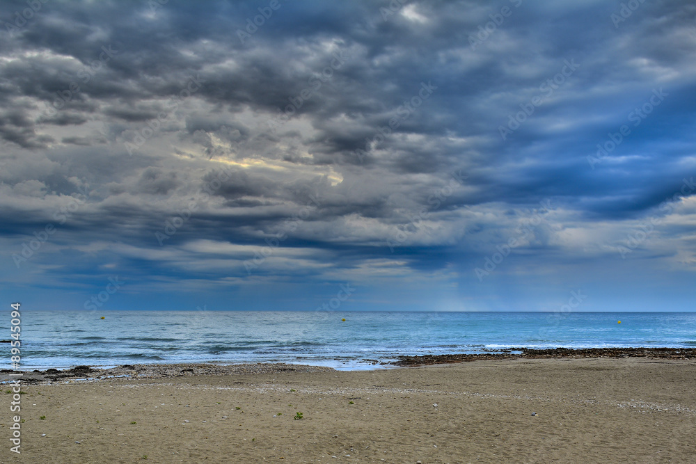 Sunrise on the beach in Spain