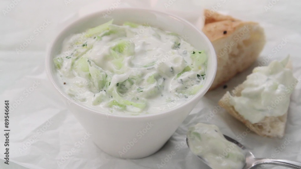 A bowl of tzatziki (Greek cucumber yogurt) A bowl of tzatziki (Greek cucumber yogurt)