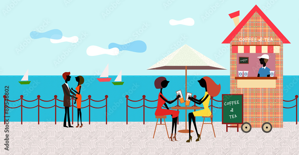 Fototapeta premium Illustration of modern city life