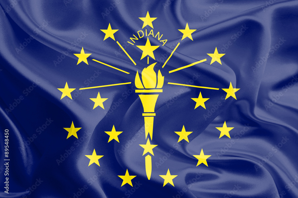 Flags of the U.S. states: Waving Fabric Flag of Indiana Flags of the U.S. states: Waving Fabric Flag of Indiana