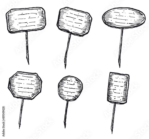 Hand drawn set of labels