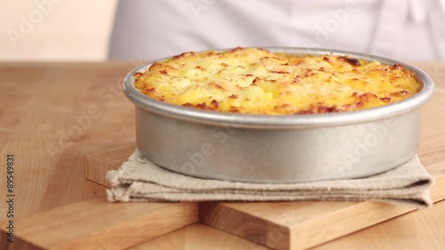 Freshly baked cottage pie