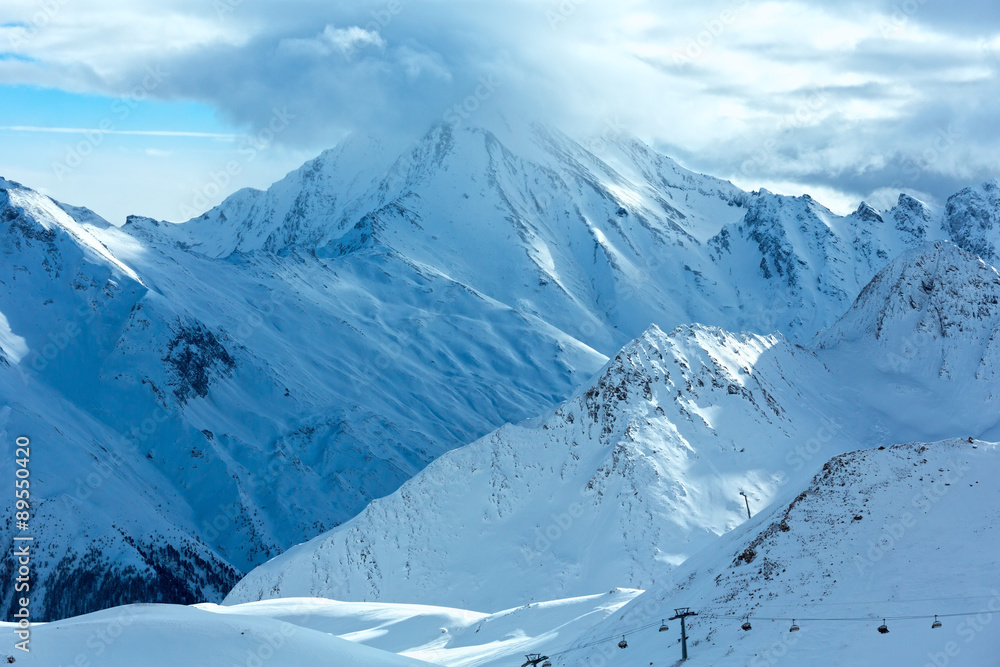 Fototapeta premium Silvretta Alps winter view (Austria).