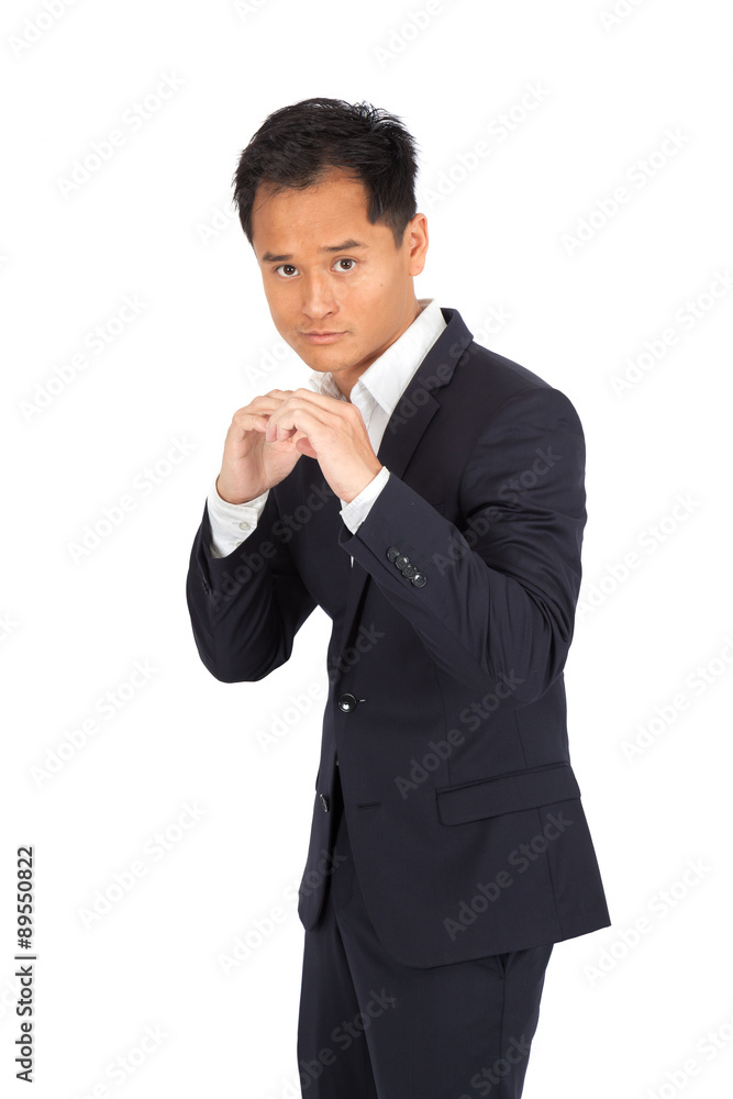 Handsome man doing different expressions in different sets of clothes: boxing Handsome man doing different expressions in different sets of clothes: boxing