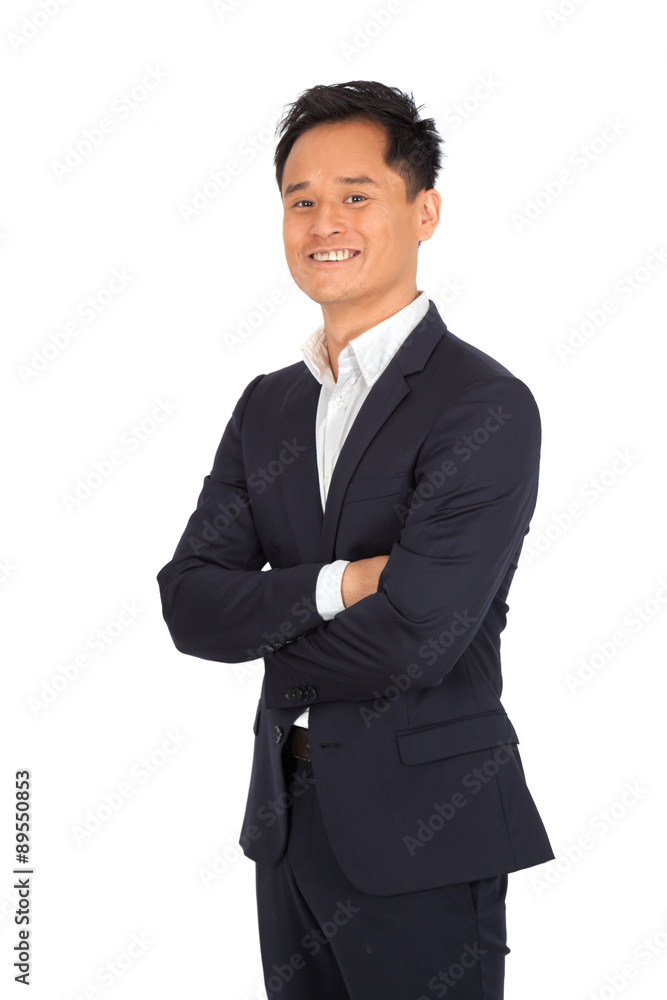 Handsome man doing different expressions in different sets of clothes: arms crossed Handsome man doing different expressions in different sets of clothes: arms crossed