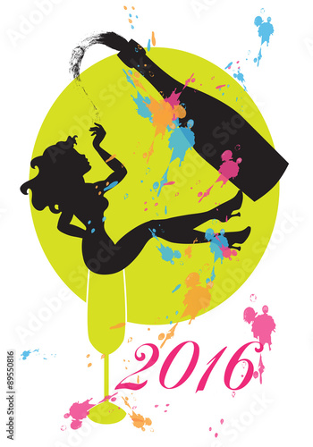Buon 2016 - Donna con Champagne