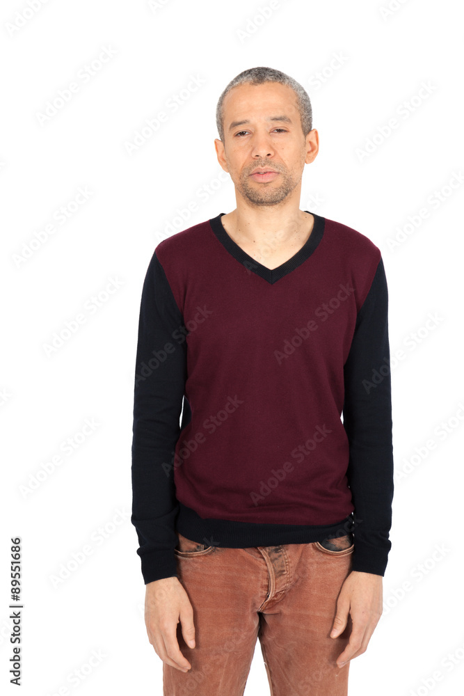 Handsome man doing different expressions in different sets of clothes: tired Handsome man doing different expressions in different sets of clothes: tired