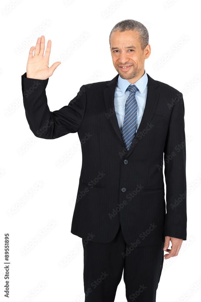 Handsome man doing different expressions in different sets of clothes: waving Handsome man doing different expressions in different sets of clothes: waving
