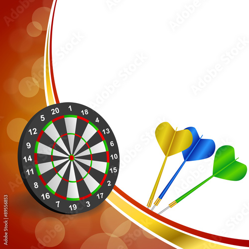 Abstract background red darts board gold frame illustration vector