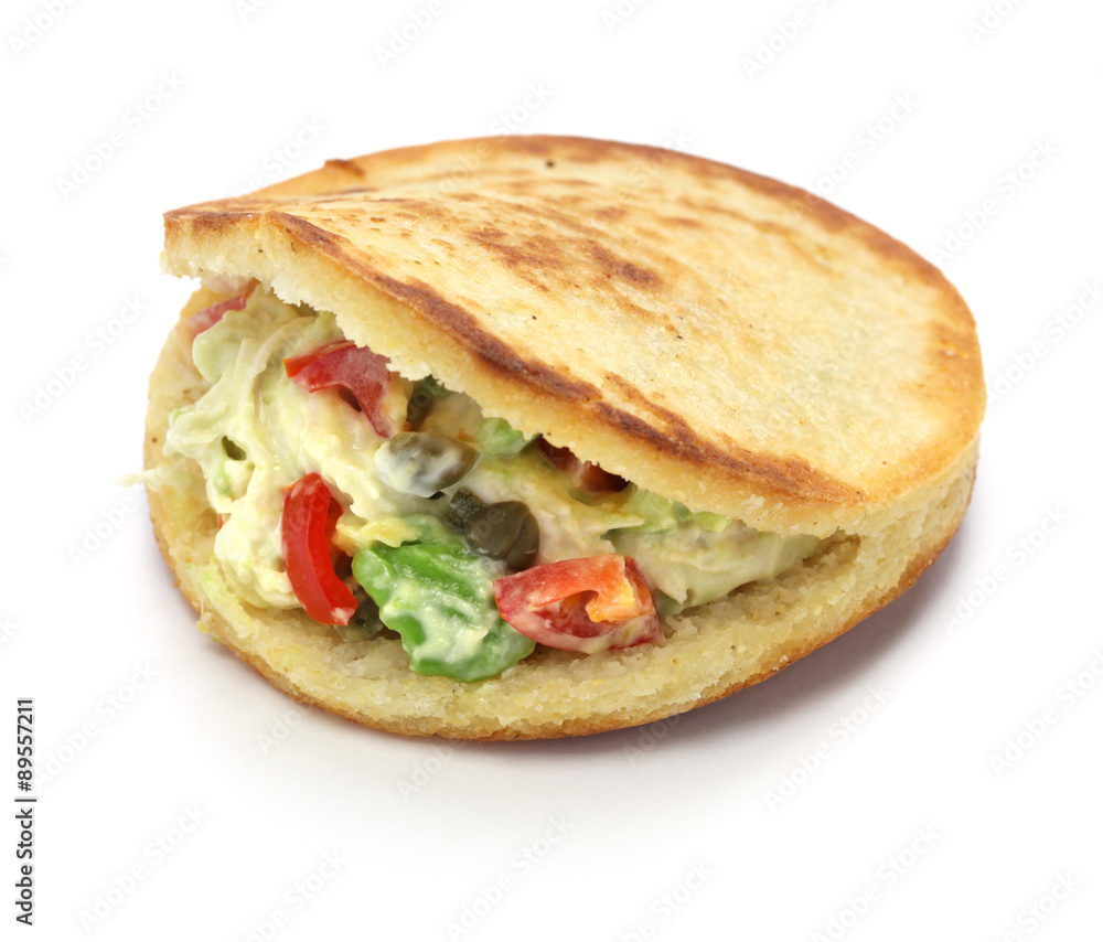 homemade arepas, venezuelan colombian food isolated on white background homemade arepas, venezuelan colombian food isolated on white background