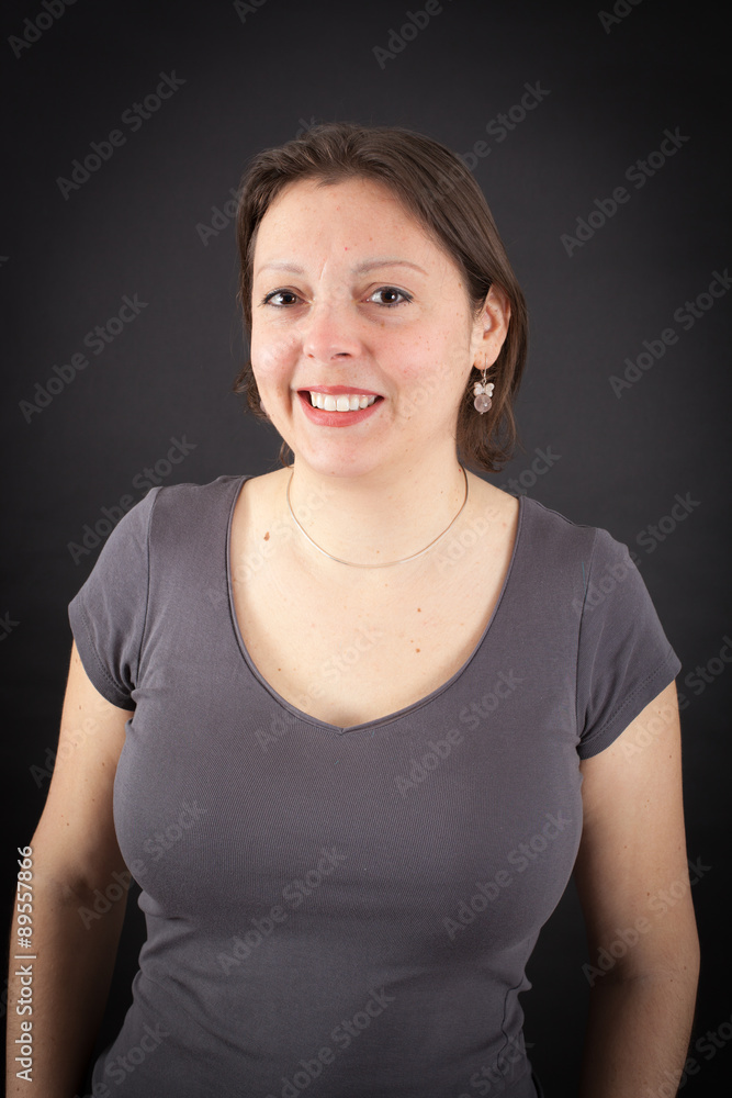 Beautiful woman doing different expressions in different sets of clothes: love Beautiful woman doing different expressions in different sets of clothes: love