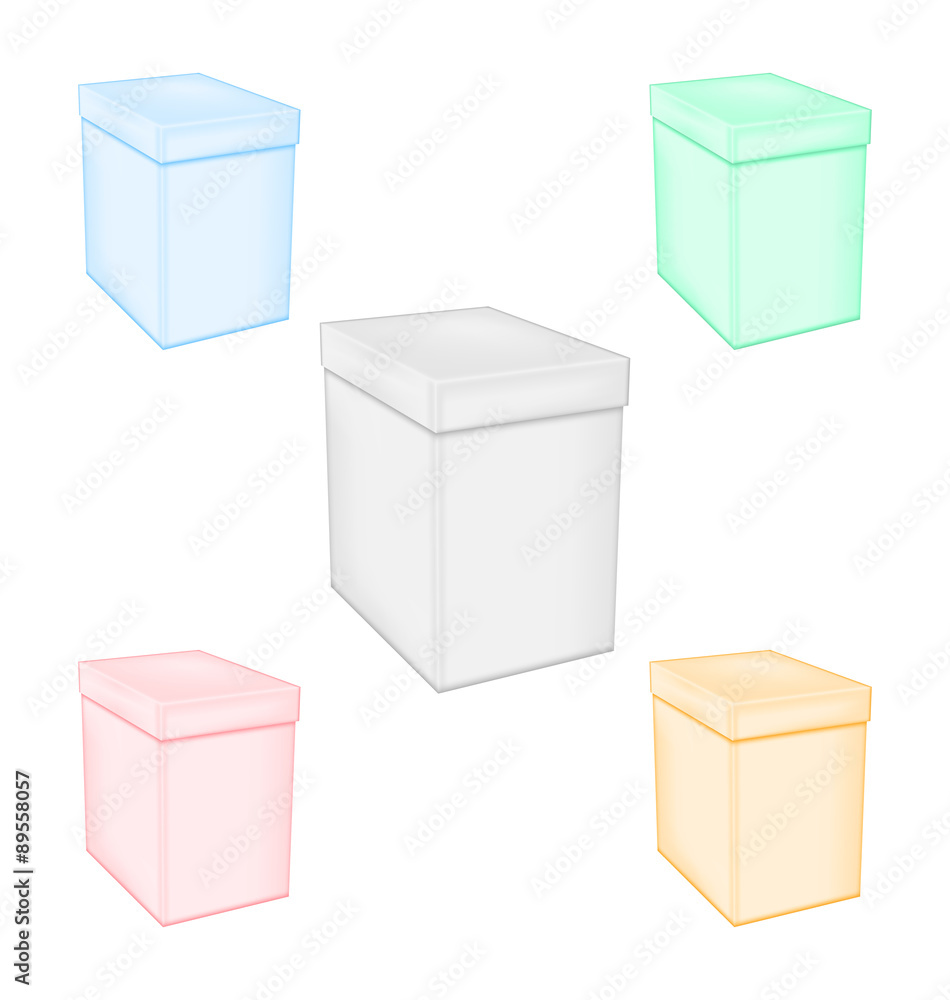Set colorful closed unprinted boxes Set colorful closed unprinted boxes