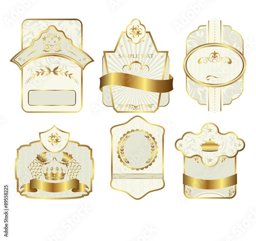 set retro variation vintage labels