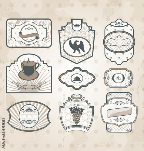 Set of vintage ornate labels, decor design elements
