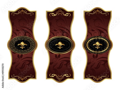 set gold decorative frames