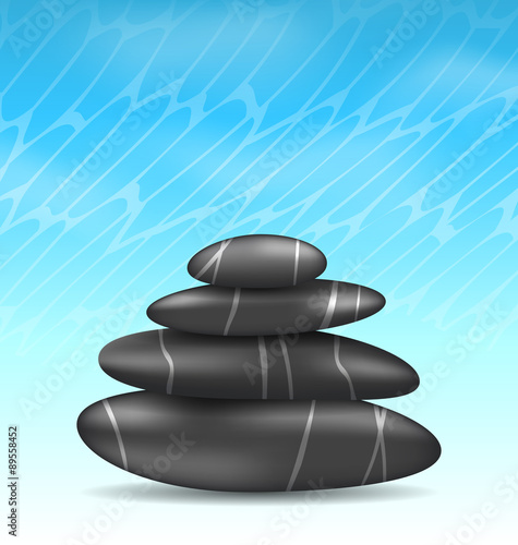 Nature background with pyramid zen spa stones