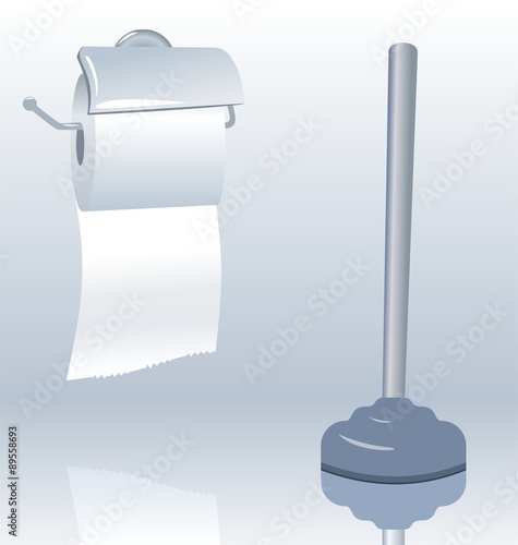 Illustration of toilet roll with realistic shadow