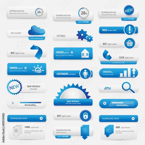 Blue service buttons