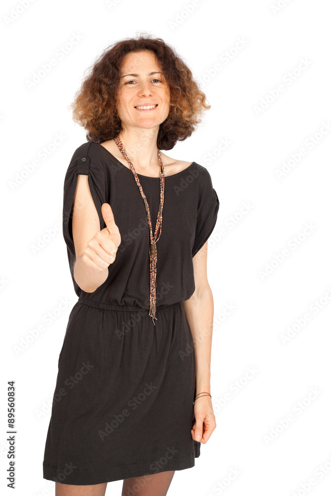 Beautiful woman doing different expressions in different sets of clothes: thumbs up Beautiful woman doing different expressions in different sets of clothes: thumbs up