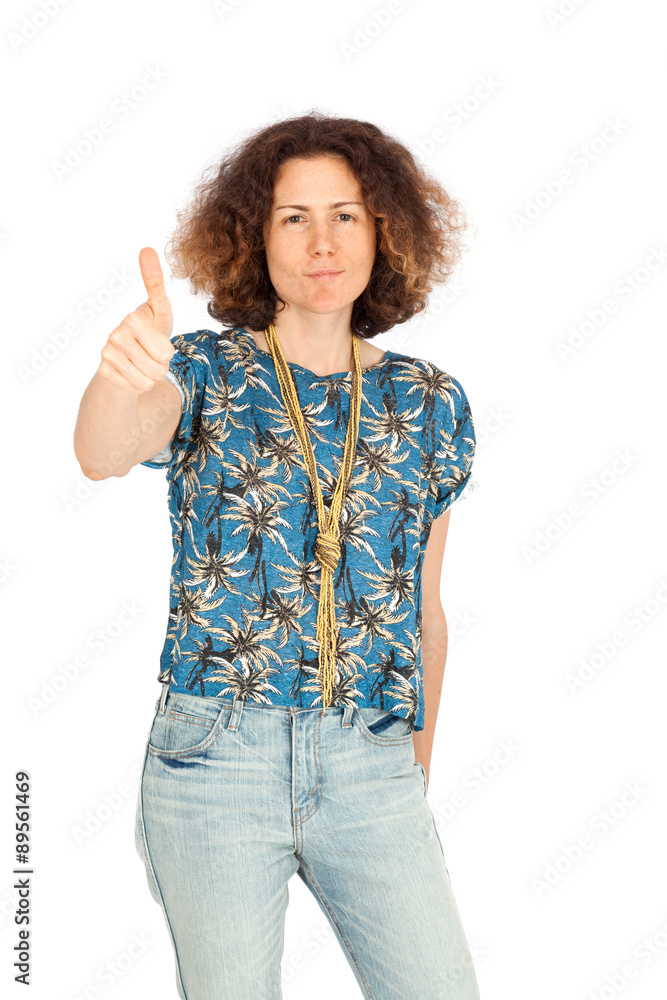 Beautiful woman doing different expressions in different sets of clothes: winking Beautiful woman doing different expressions in different sets of clothes: winking