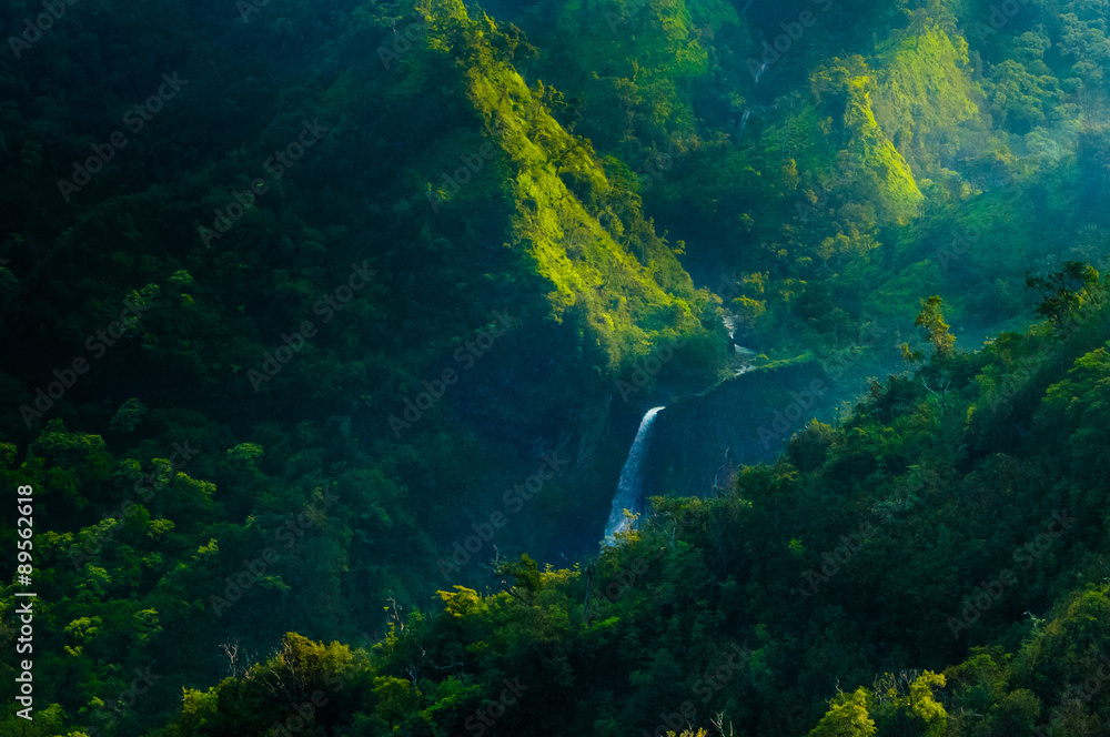 Fototapeta premium Aerial view overlooking Waimea Canyon State Park.