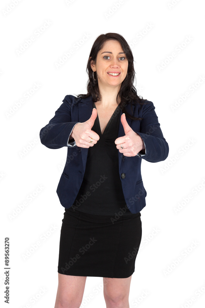 Beautiful woman doing different expressions in different sets of clothes: thumbs up Beautiful woman doing different expressions in different sets of clothes: thumbs up