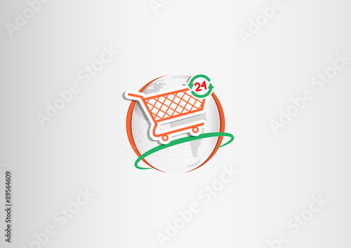 background 24 h on shopping cart