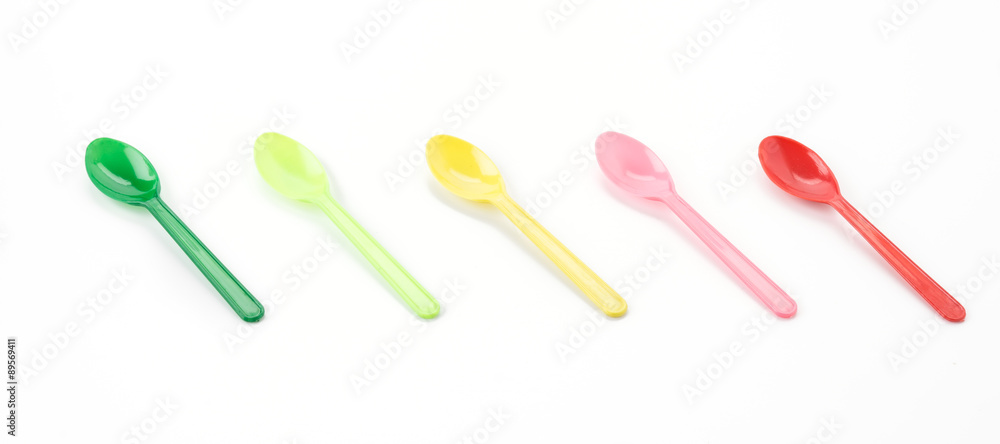 plastic spoon on white background plastic spoon on white background