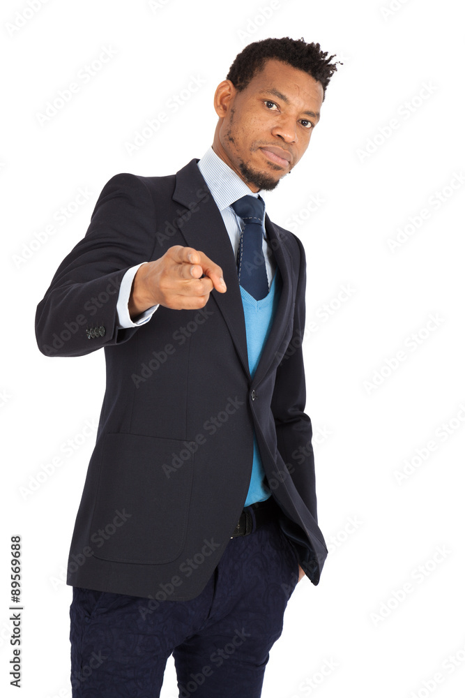 Handsome man doing different expressions in different sets of clothes: gun sign Handsome man doing different expressions in different sets of clothes: gun sign