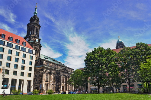 Obraz na płótnie Dresden Kreuzkirche w salonie