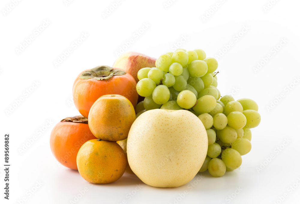 mix fruits on white background mix fruits on white background
