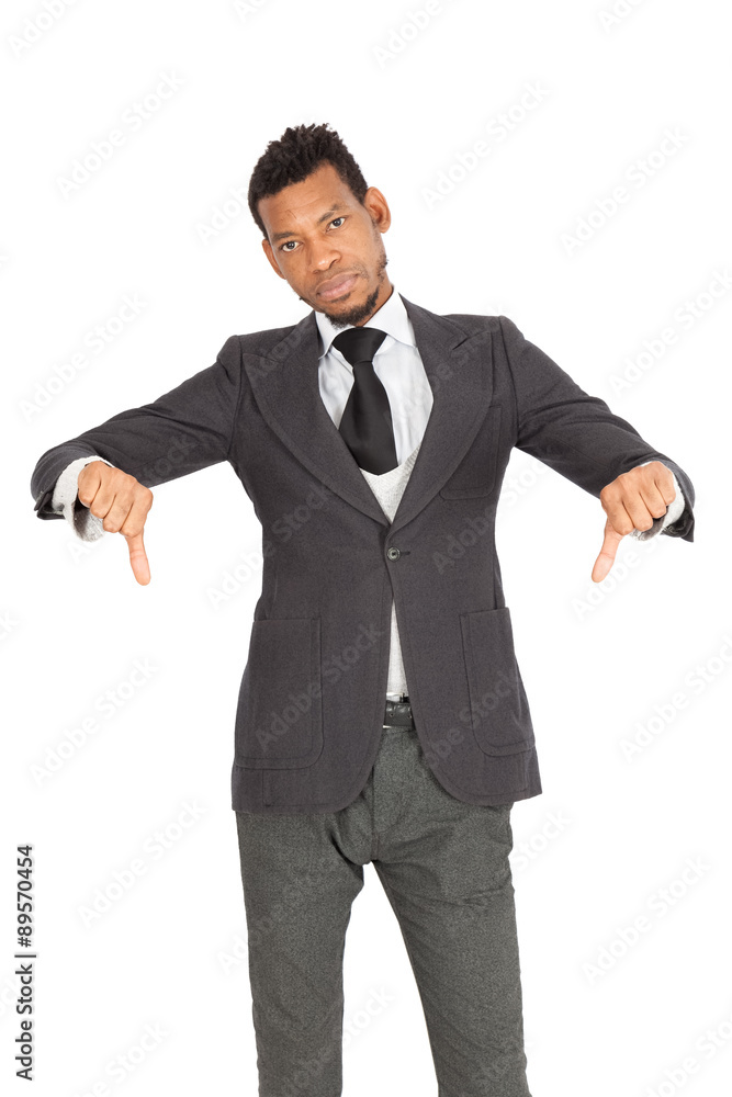Handsome man doing different expressions in different sets of clothes: thumbs down Handsome man doing different expressions in different sets of clothes: thumbs down