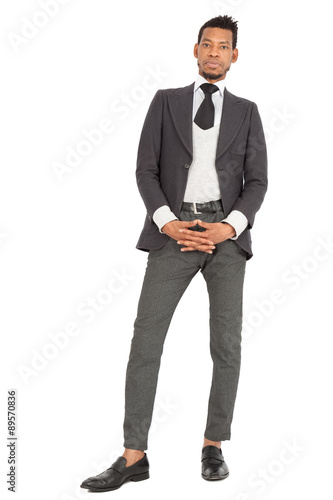 Handsome man doing different expressions in different sets of clothes: posing