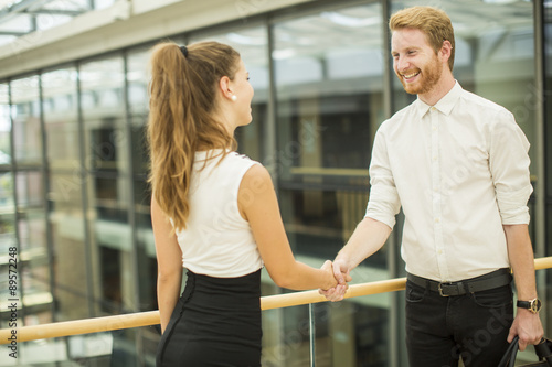 Young people handshaking