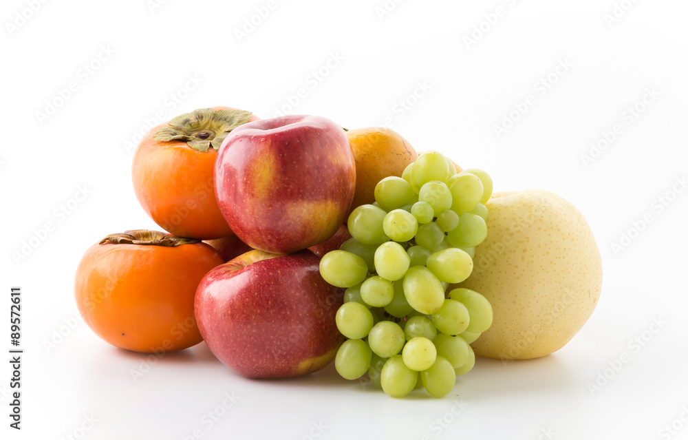 mix fruits on white background mix fruits on white background