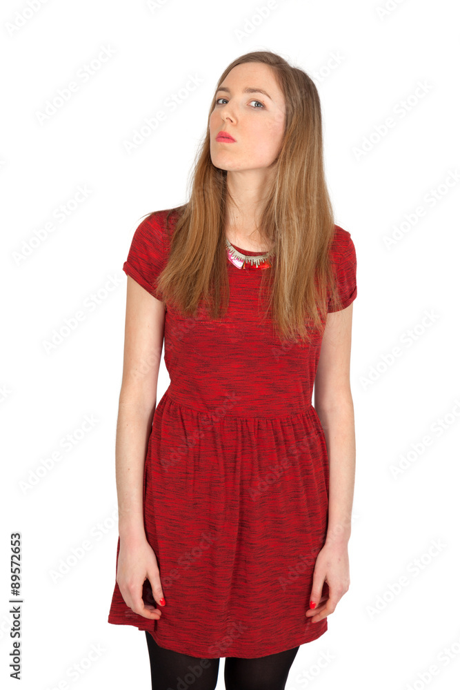 Beautiful woman doing different expressions in different sets of clothes: angry Beautiful woman doing different expressions in different sets of clothes: angry