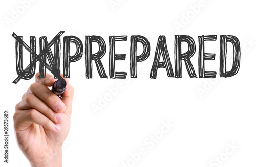Hand with marker writing the word Unprepared