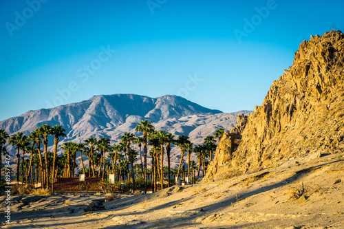 Sunrise on desert mountain, La Quinta, California #89578477