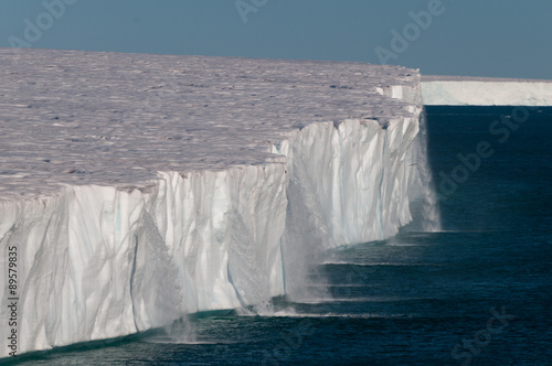 Water running off the arctic ice shelf.