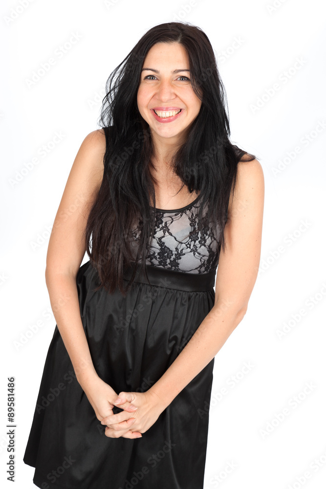 Beautiful woman doing different expressions in different sets of clothes: love Beautiful woman doing different expressions in different sets of clothes: love