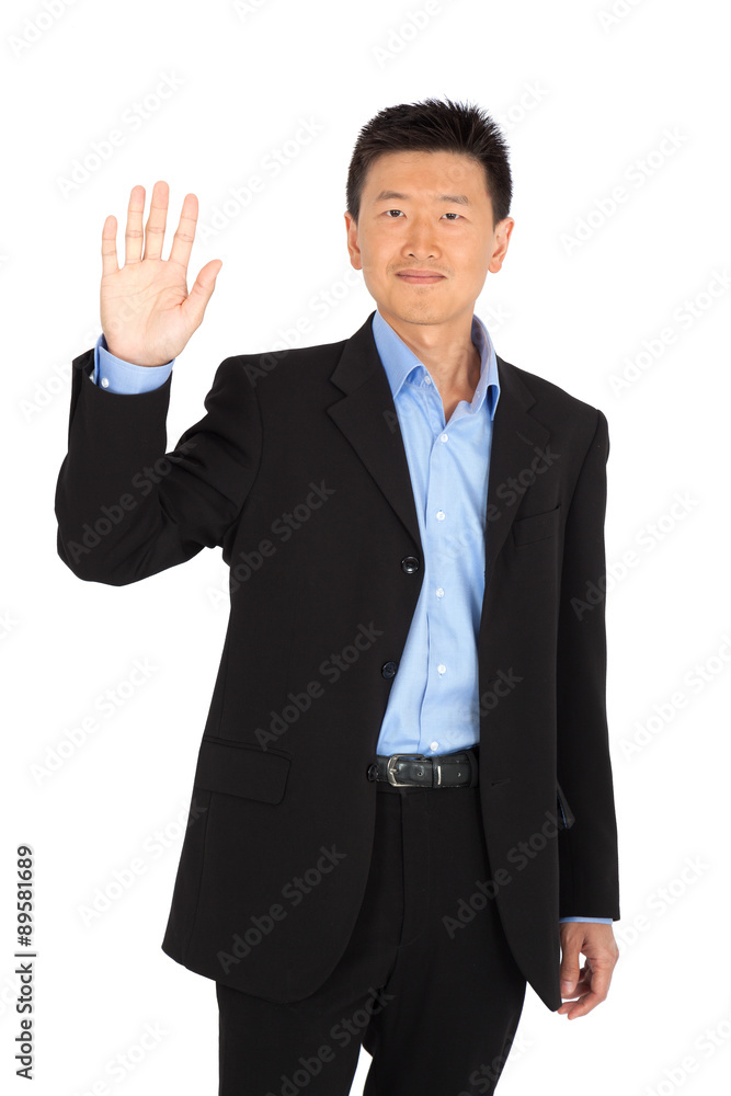 handsome man doing different expressions in different sets of clothes: waving handsome man doing different expressions in different sets of clothes: waving